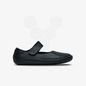 Vivobarefoot Addis Wyn Juniors Sko Barn Obsidian | NO382UK