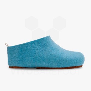 Vivobarefoot MIM Felt Tøfler Dame Lyse Turkis | NO340KW