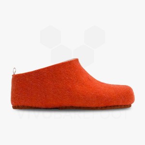 Vivobarefoot MIM Felt Tøfler Dame Oransje | NO341JE