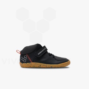 Vivobarefoot Primus Ludo Hi Preschool Sko Barn Obsidian | NO408UK