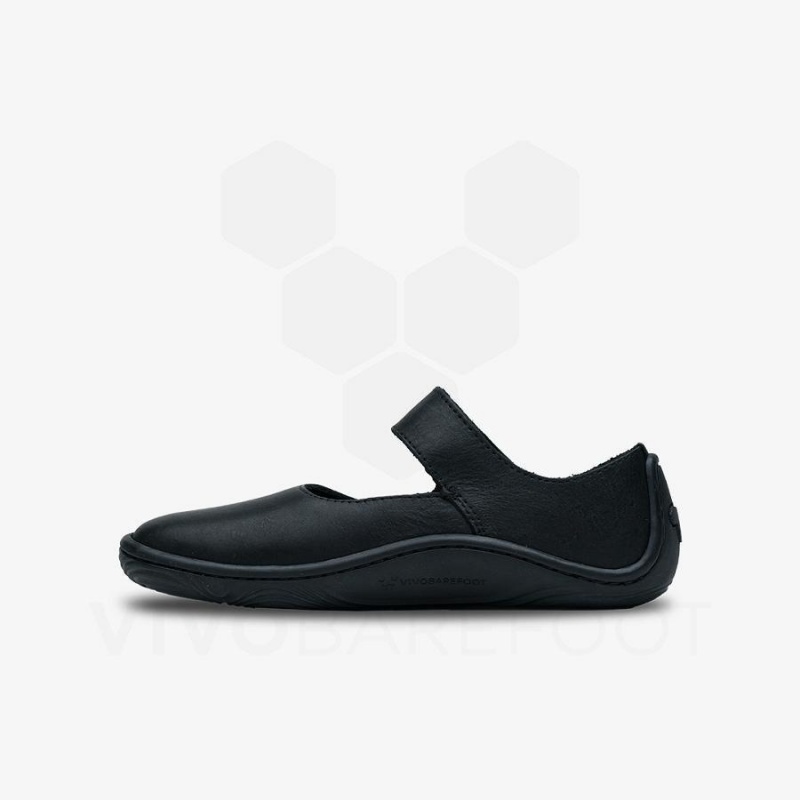 Vivobarefoot Addis Wyn Juniors Sko Barn Obsidian | NO382UK