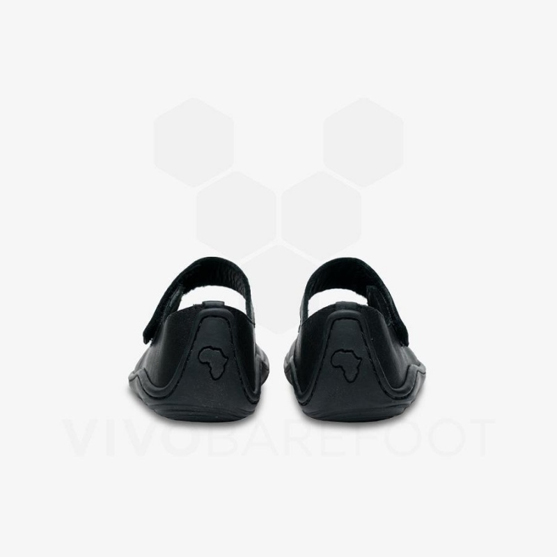 Vivobarefoot Addis Wyn Juniors Sko Barn Obsidian | NO382UK