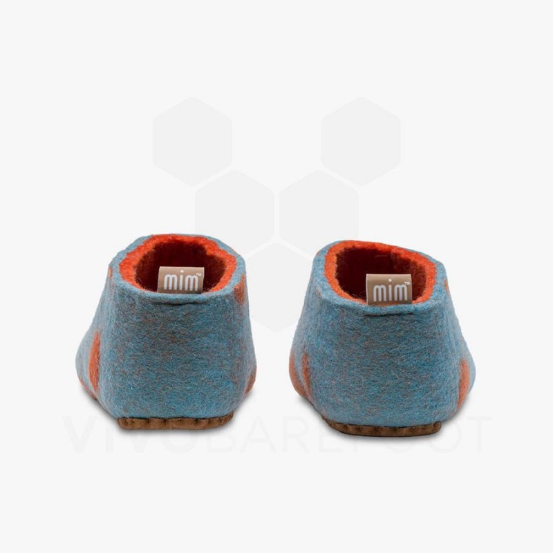 Vivobarefoot MIM Felt Slipper Barn Lyse Turkis Oransje | NO433VJ