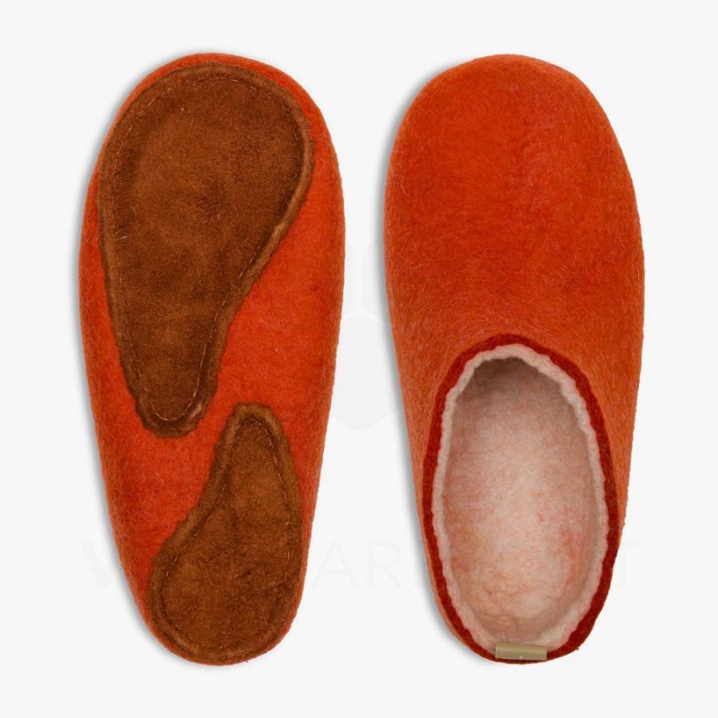 Vivobarefoot MIM Felt Tøfler Dame Oransje | NO341JE