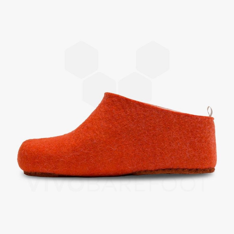 Vivobarefoot MIM Felt Tøfler Dame Oransje | NO341JE