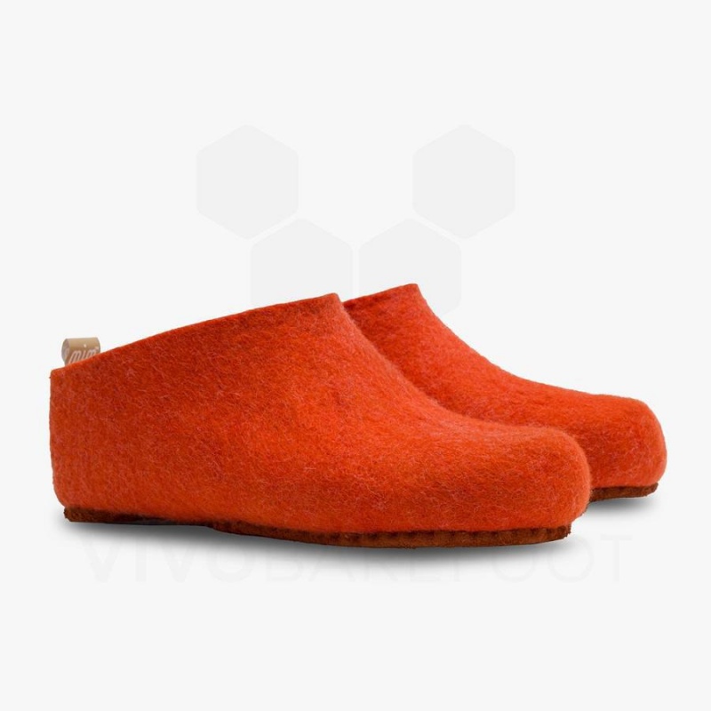 Vivobarefoot MIM Felt Tøfler Dame Oransje | NO341JE