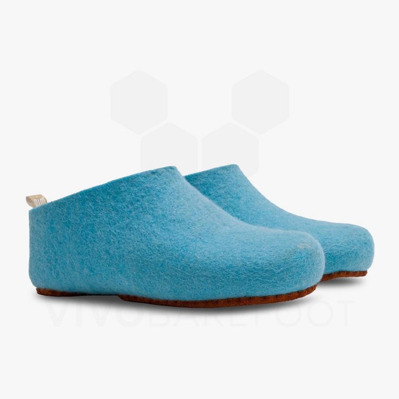 Vivobarefoot MIM Felt Tøfler Herre Lyse Turkis | NO159JE