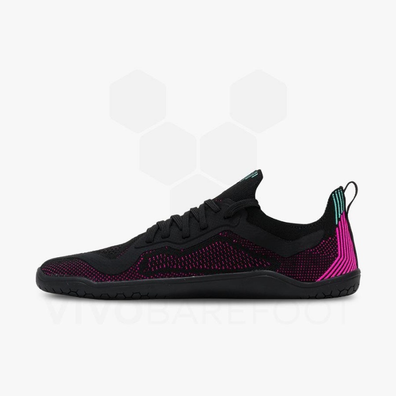 Vivobarefoot Primus Lite Knit Løpesko Vei Dame Obsidian Rosa | NO228SZ