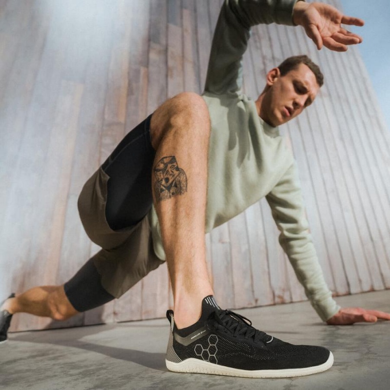 Vivobarefoot Primus Lite Knit Løpesko Vei Herre Obsidian | NO050OB