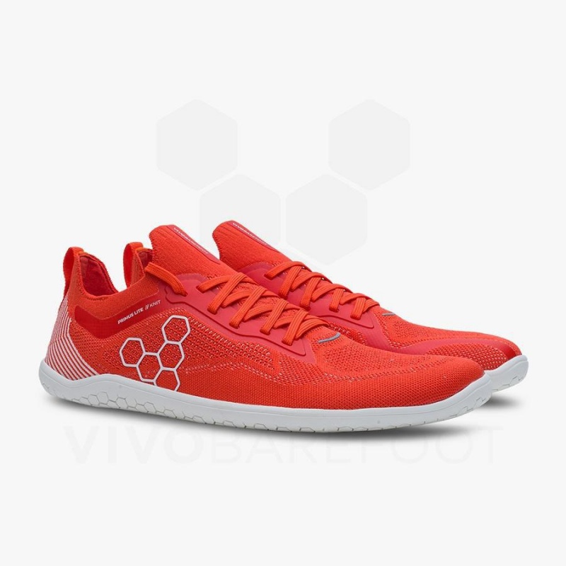 Vivobarefoot Primus Lite Knit Løpesko Vei Herre Rød | NO056IR