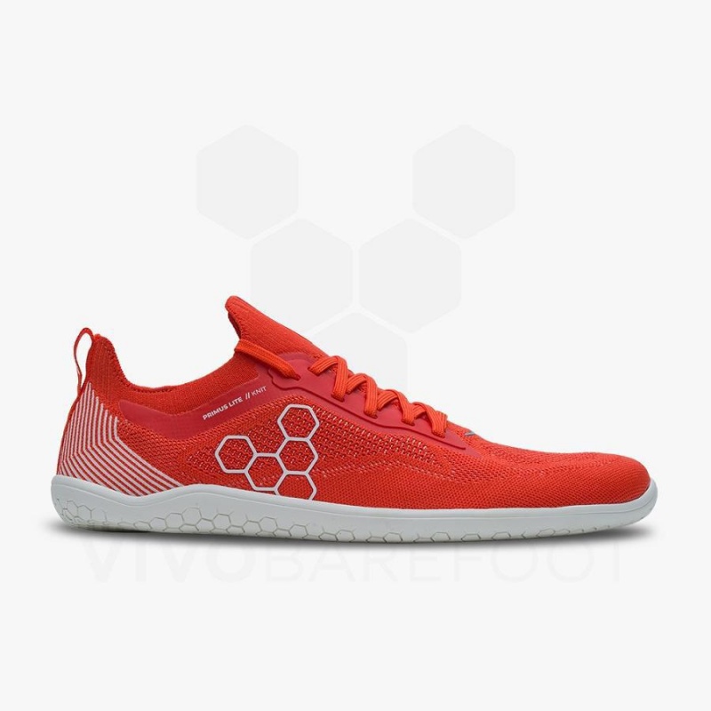 Vivobarefoot Primus Lite Knit Løpesko Vei Herre Rød | NO056IR