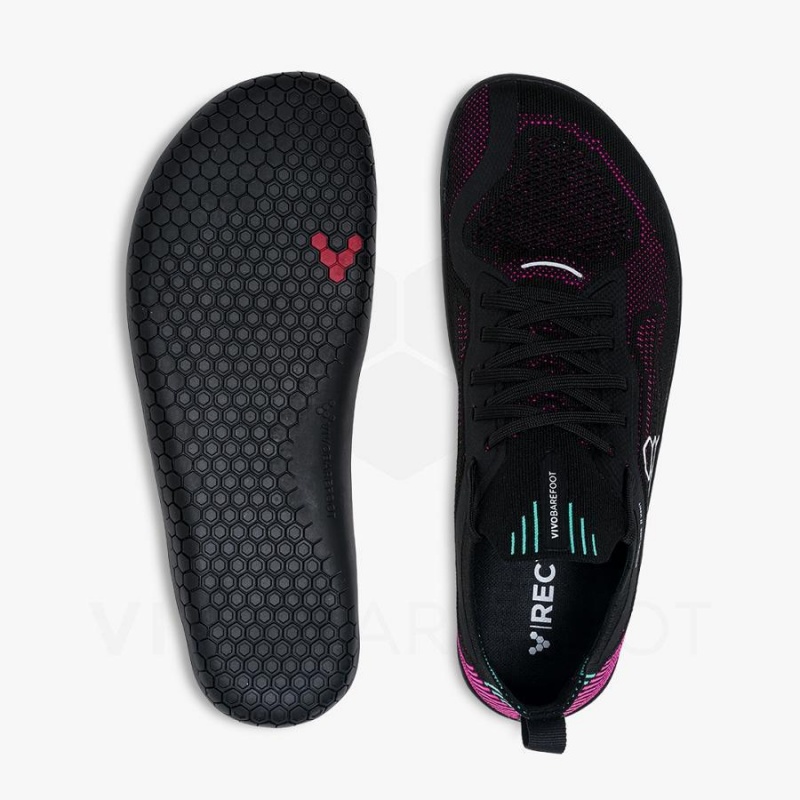 Vivobarefoot Primus Lite Knit Løpesko Vei Herre Obsidian Rosa | NO058GY