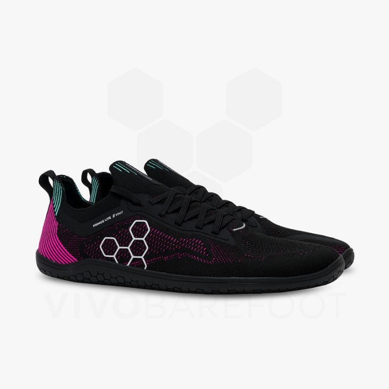 Vivobarefoot Primus Lite Knit Løpesko Vei Herre Obsidian Rosa | NO058GY