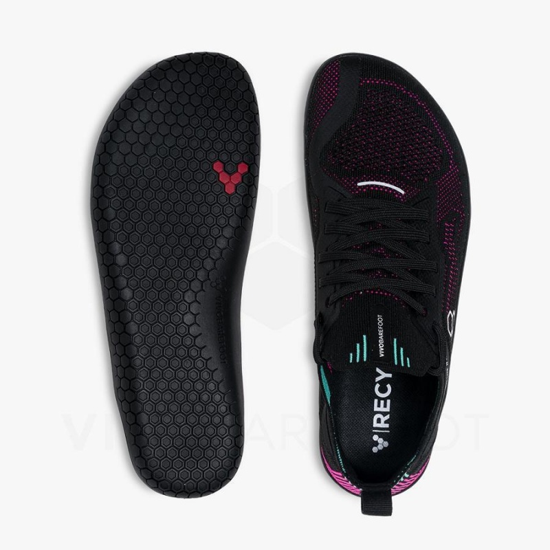 Vivobarefoot Primus Lite Knit Treningssko Dame Obsidian Rosa | NO261LQ