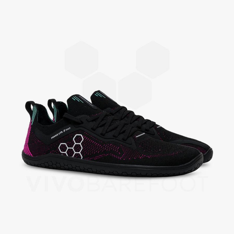 Vivobarefoot Primus Lite Knit Treningssko Dame Obsidian Rosa | NO261LQ