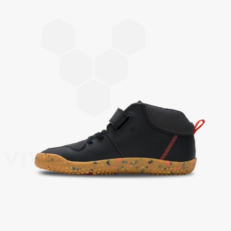 Vivobarefoot Primus Ludo Hi Juniors Sko Barn Obsidian | NO412QC