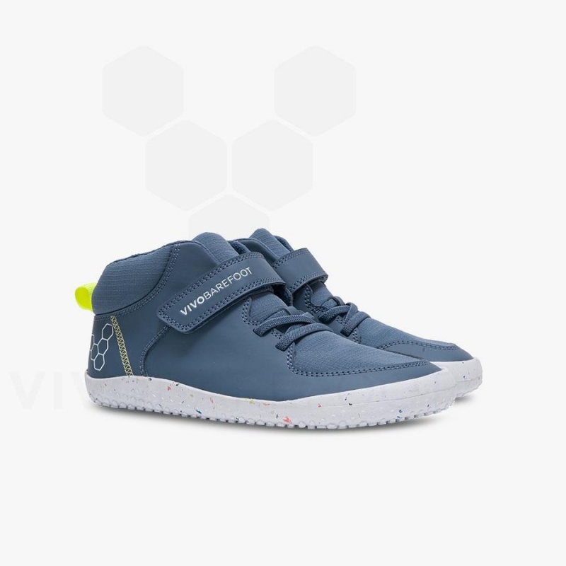 Vivobarefoot Primus Ludo Hi Juniors Sko Barn Indigo | NO413PV