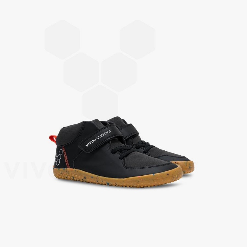 Vivobarefoot Primus Ludo Hi Preschool Sko Barn Obsidian | NO408UK