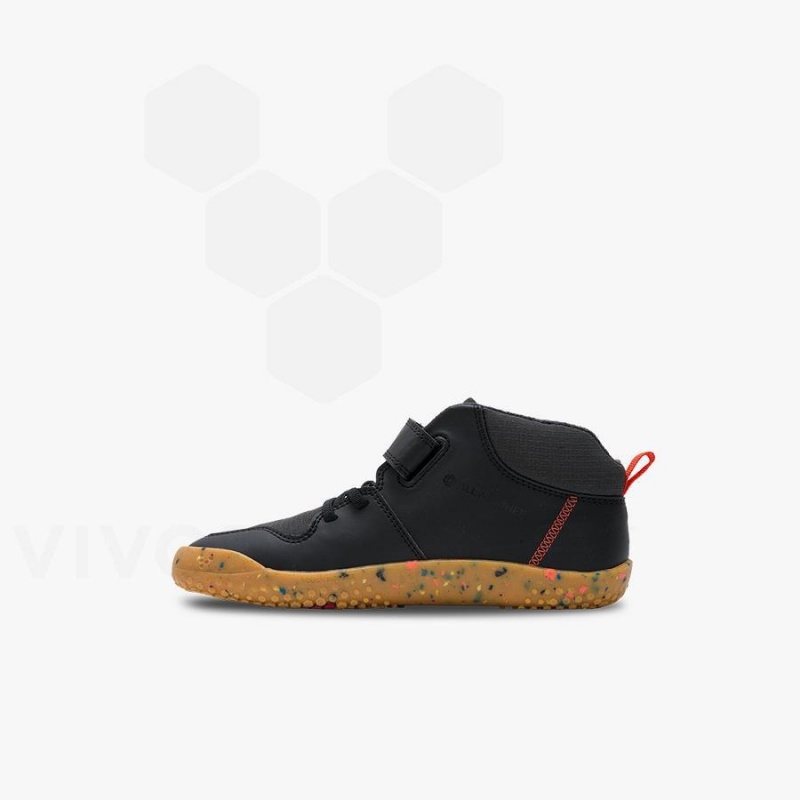 Vivobarefoot Primus Ludo Hi Preschool Sko Barn Obsidian | NO408UK