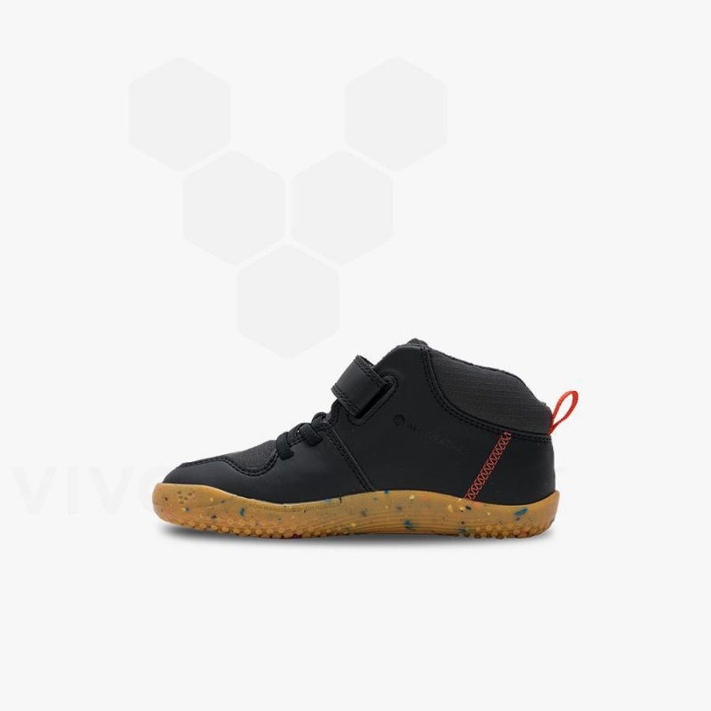 Vivobarefoot Primus Ludo Hi Sko Barn Obsidian | NO410SZ