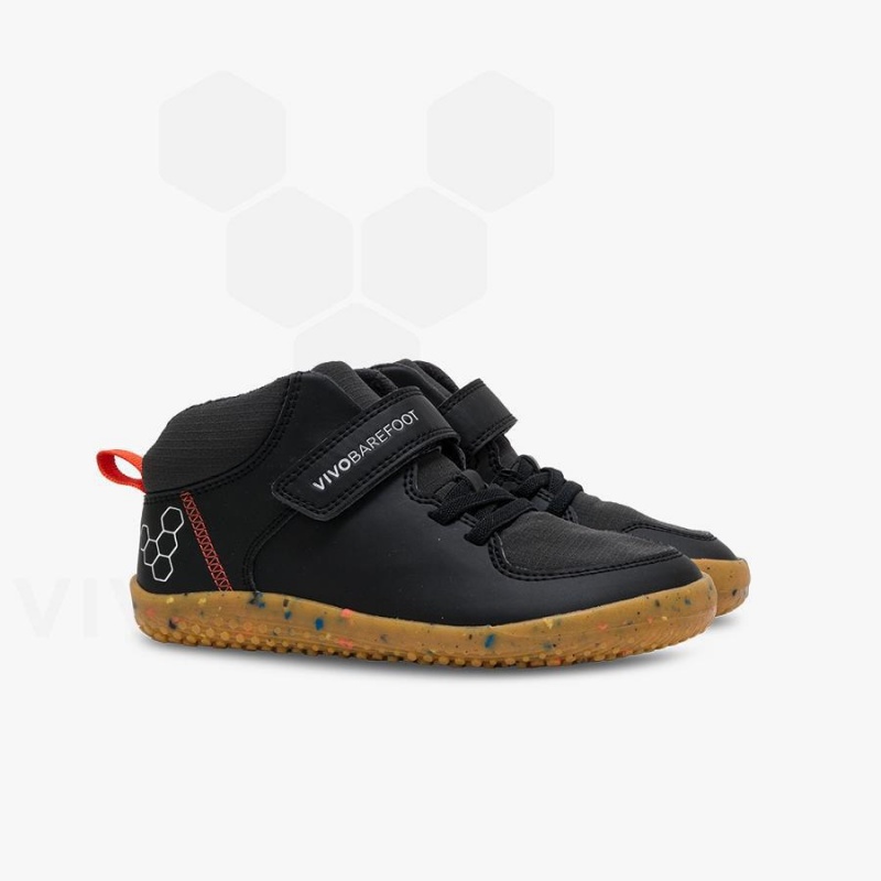 Vivobarefoot Primus Ludo Hi Sko Barn Obsidian | NO410SZ