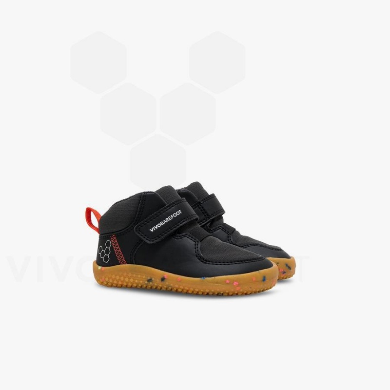 Vivobarefoot Primus Ludo Hi Småbarn Sko Barn Obsidian | NO406WH