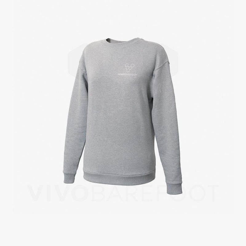 Vivobarefoot Rapanui Sports Sweatshirt Dame Grå | NO350AS