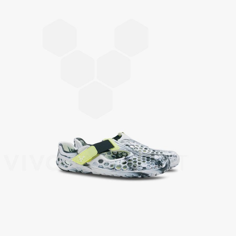 Vivobarefoot Ultra Bloom Preschool Sko Barn Obsidian Hvite | NO389NN